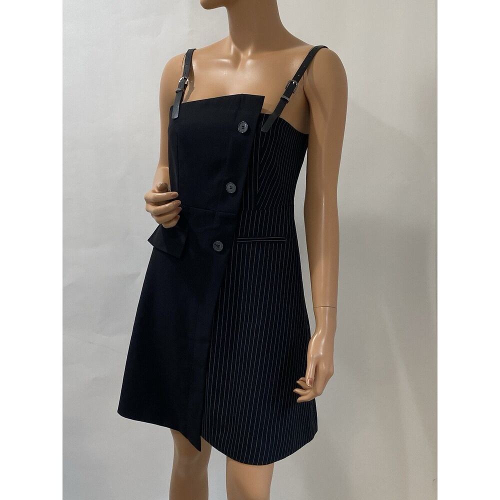 JRMY Dress asymmetrical size small leather adjustable stripes